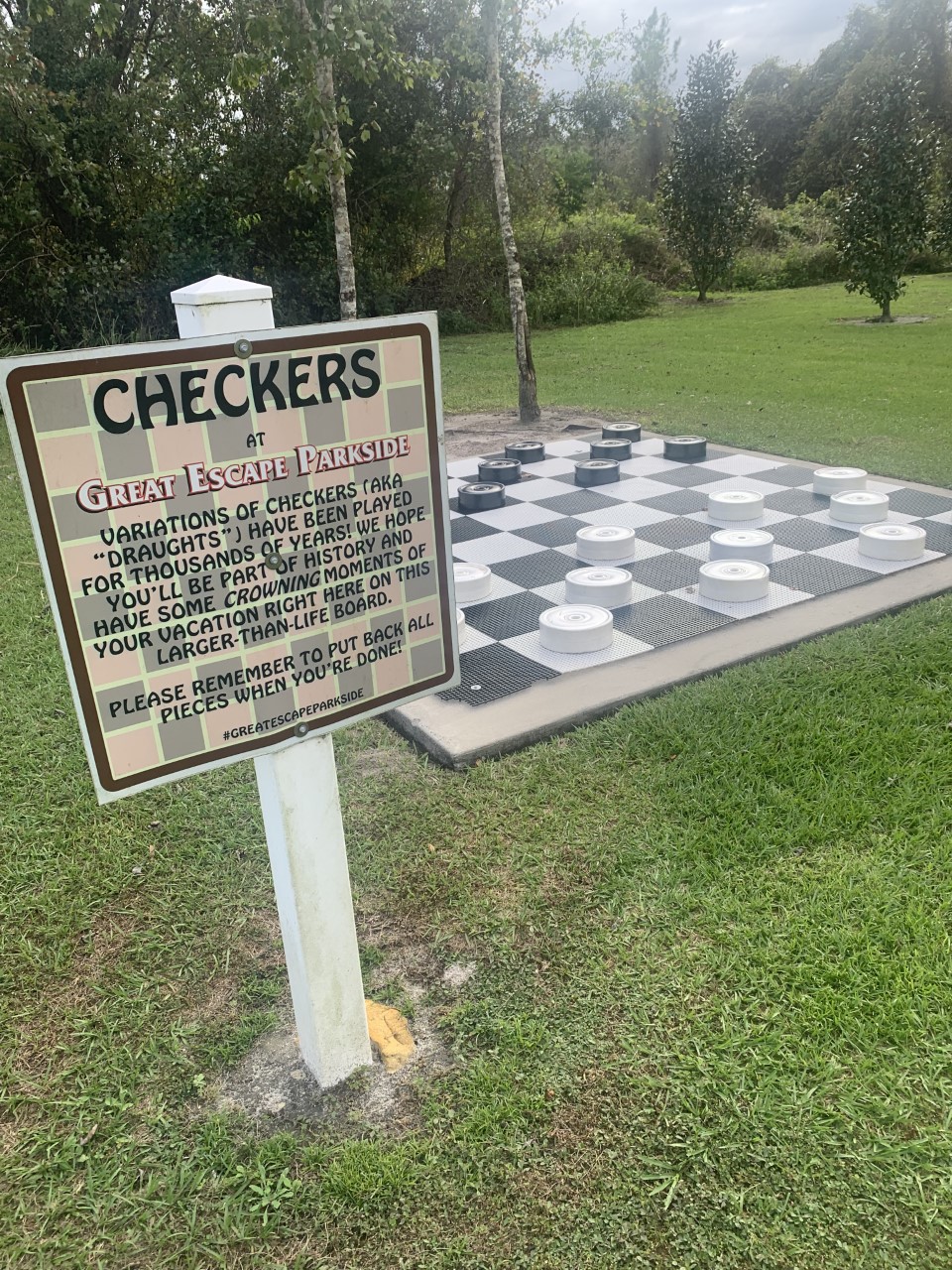 checkers Central Florida Lifestyle Photo of outdoor checkers game at Great Escape Parkside