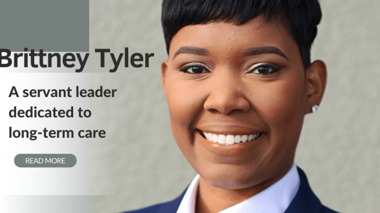 Photo of Brittney Tyler, who has dedicated 10 years to long-term care.