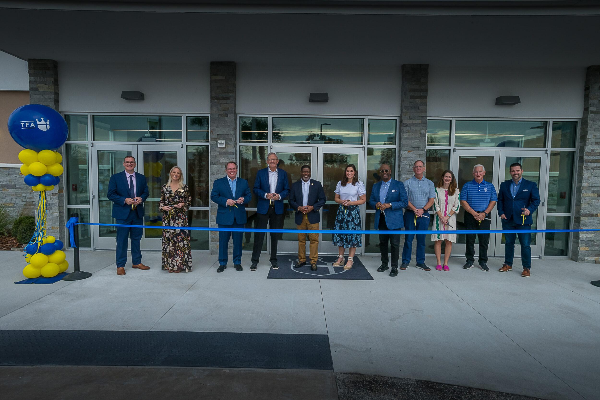Ribbon cutting for the new center at TFA.