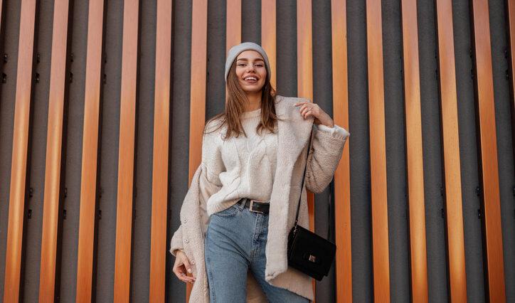woman modeling winter fashion