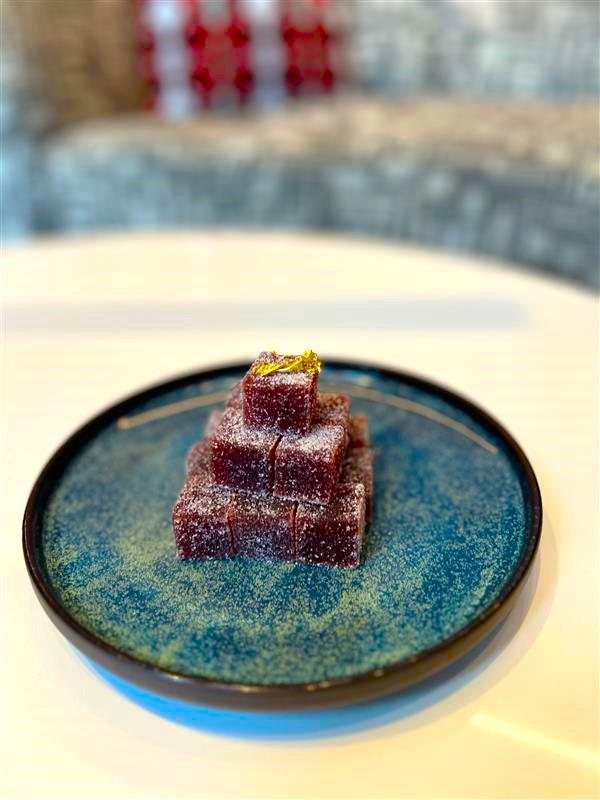 Photo of Strawberry Ginger Pate de Fruit from Lake Nona Wave Hotel- featured love dessert.